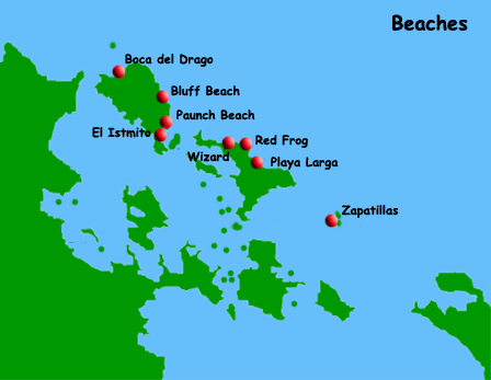 Bocas del Toro Beaches  map